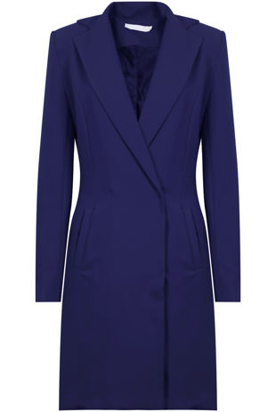 Navy Double Breast Long Coat