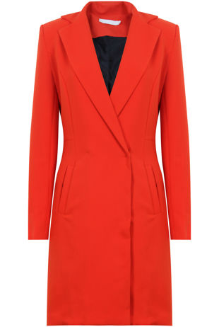 Orange Double Breast Long Coat