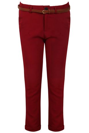 Wine Tailored Trouser with Belt 