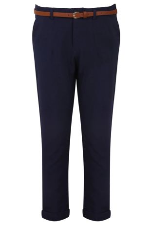 Navy Tailored Trouser with Belt