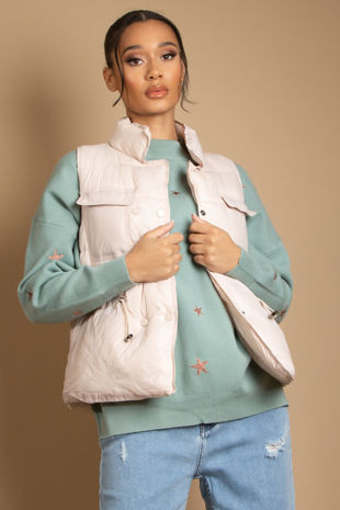Beige Paperbag Short Gilet
