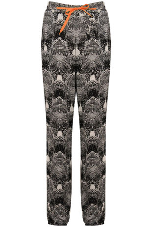 Orange Drawstring Detail Tailored Trouser