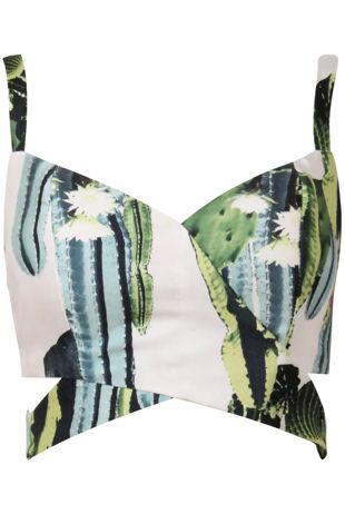 Cream Floral Cross Pattern Bralet