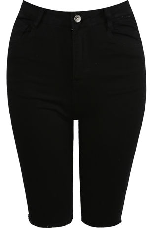 Black Denim Pedal Pushers