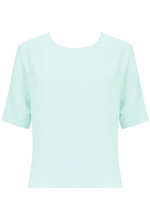 Mint Over-Sized Cropped Blouse