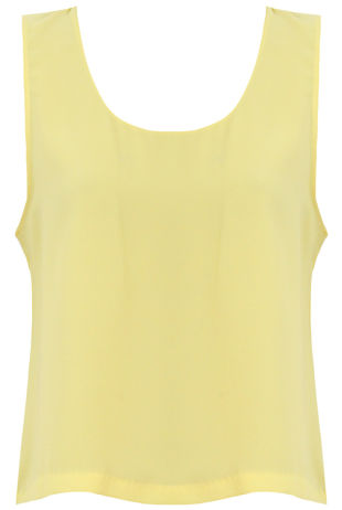Yellow Block Colour Sleeveless Tops