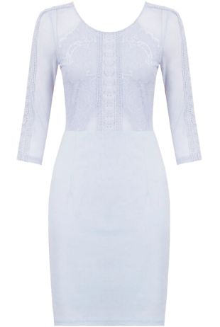 White Flower Lace Midi Dress