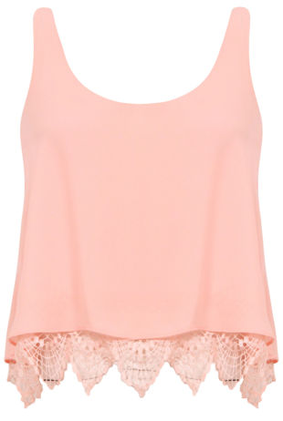 Pink Lace Trim Sun Tops 