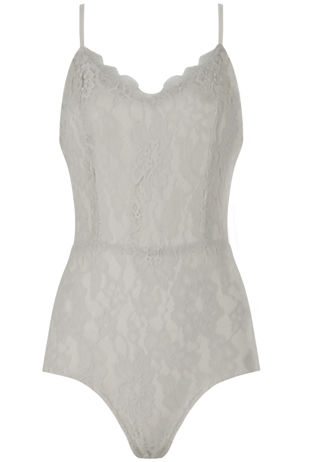 White Scalloped Lace Detailed Body