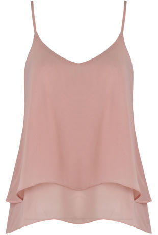 Rose Layered Criss Cross Back Top