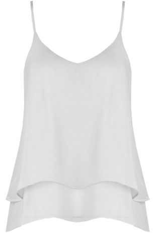 White Layered Criss Cross Back Top