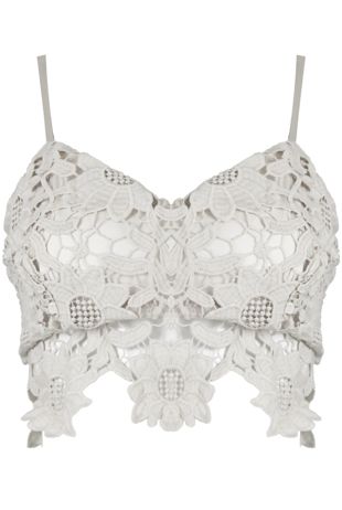 White Crochet Lace Overlay Bralet