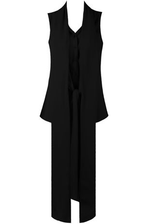 Black Front Button Up Asymmetric Crop Shirt