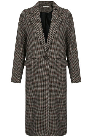 Tweed with Overcheck Longline Coat