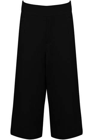Black Zip Up Wide Leg Trousers 