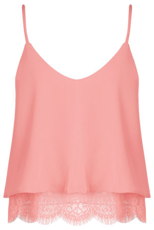 Rose Lace Hem Cami Top