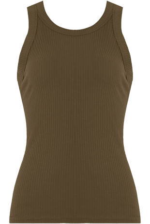 Khaki Vertical Stripe Textured Vest