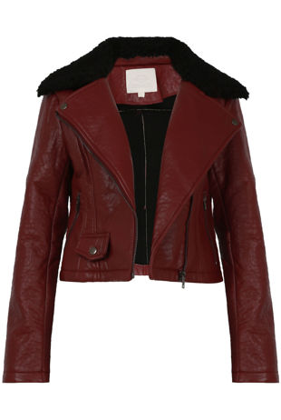 Fur Collar PVC Jacket