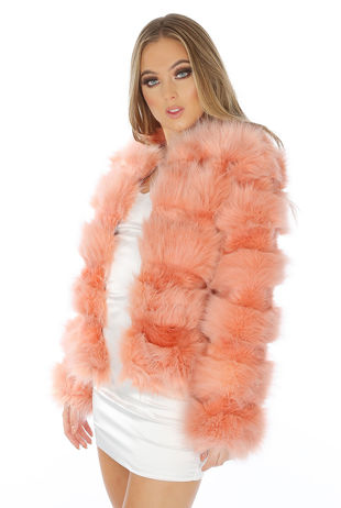 Coral Super Soft Faux Fur Jacket