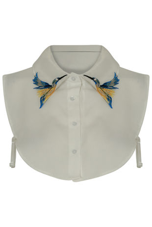 White Embroidered Bib Collar