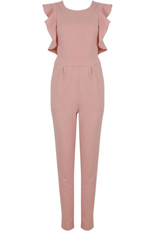 Rose Heart Cut Out Back Pleated Jumpsuit