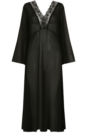 Black Sheer Mesh Maxi Length Tunic