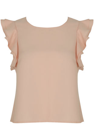 Rose Ruffle Cap Sleeved Top