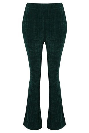 Green Bootcut Corduroy Trousers 