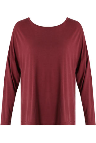 Burgundy Long Sleeve Casual Top