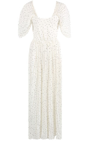 White Polka Dot Pleated Off Shoulder Palazzo Jumpsuit