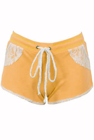 Yellow Lace Hot Pants