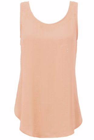 Rose Beaded Detail Summer Sleeveless Tops