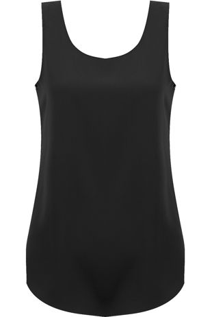 Black Muscle Back Sleeveless Tops