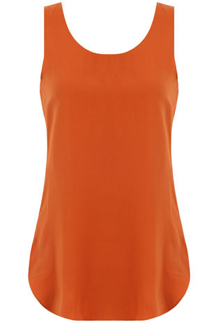 Orange Muscle Back Sleeveless Tops