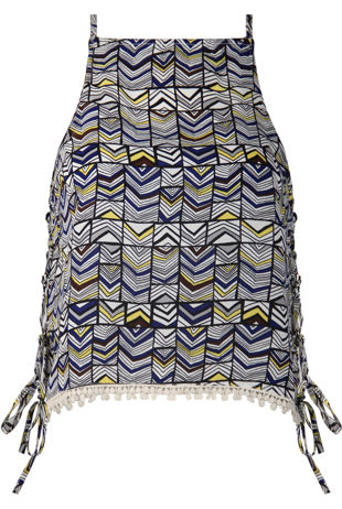 Yellow Lace Lined Side Knot Cami Top