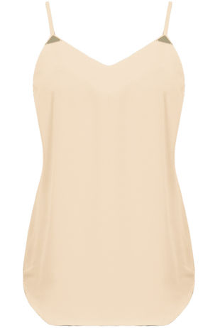 Beige Chiffon Cami Gold Plated Dress