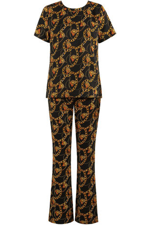 Black Chain Print Trouser
