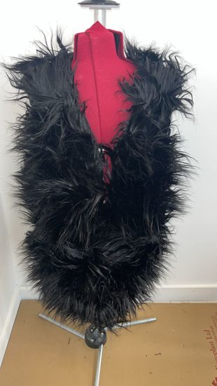 Black Long Faux Fur Gilet