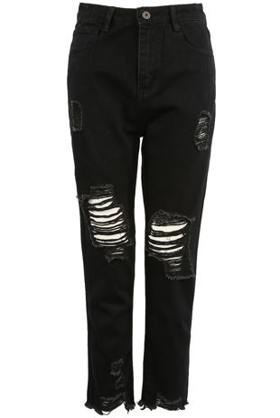 Black Ripped Boyfriend Jeans