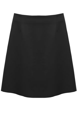 Black Back Zip Up Detail A Line Skirt