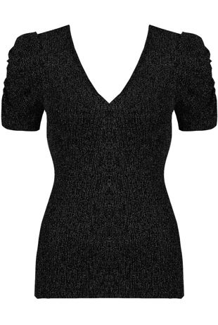 Sparkling Puff Sleeves Top