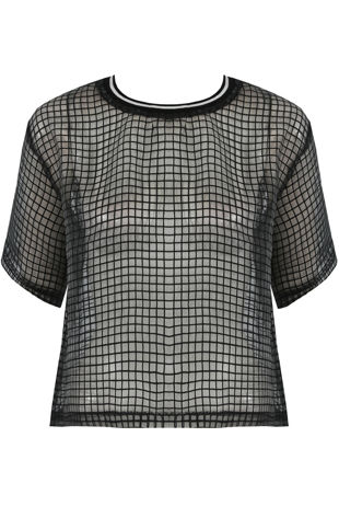 Black Check Print Blouse