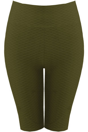 Khaki Textured Cycling Shorts