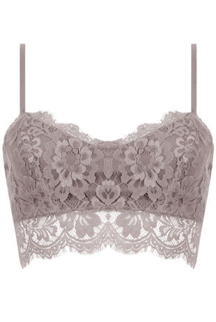 Grey Eyelash Lace Bralet
