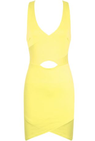 Yellow Cut Out Bodycon Mini Dress