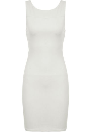 White Bow Back Bodycon Dress