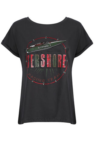 Dark Grey SERSHORE Printed Tee