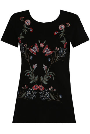 Black Embroidery Tees