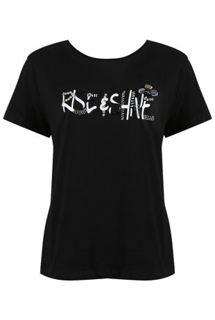 black Rise & Shine Gem Trim Tee 