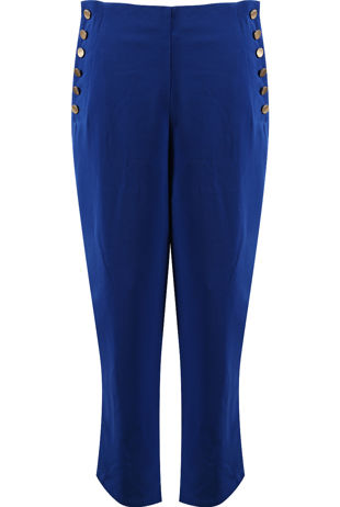 Royal Blue Side button Pants